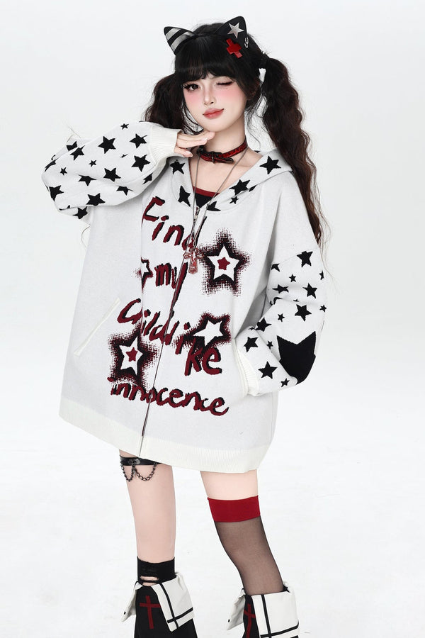 Night Stars Lantern Sleeve Cardigan
