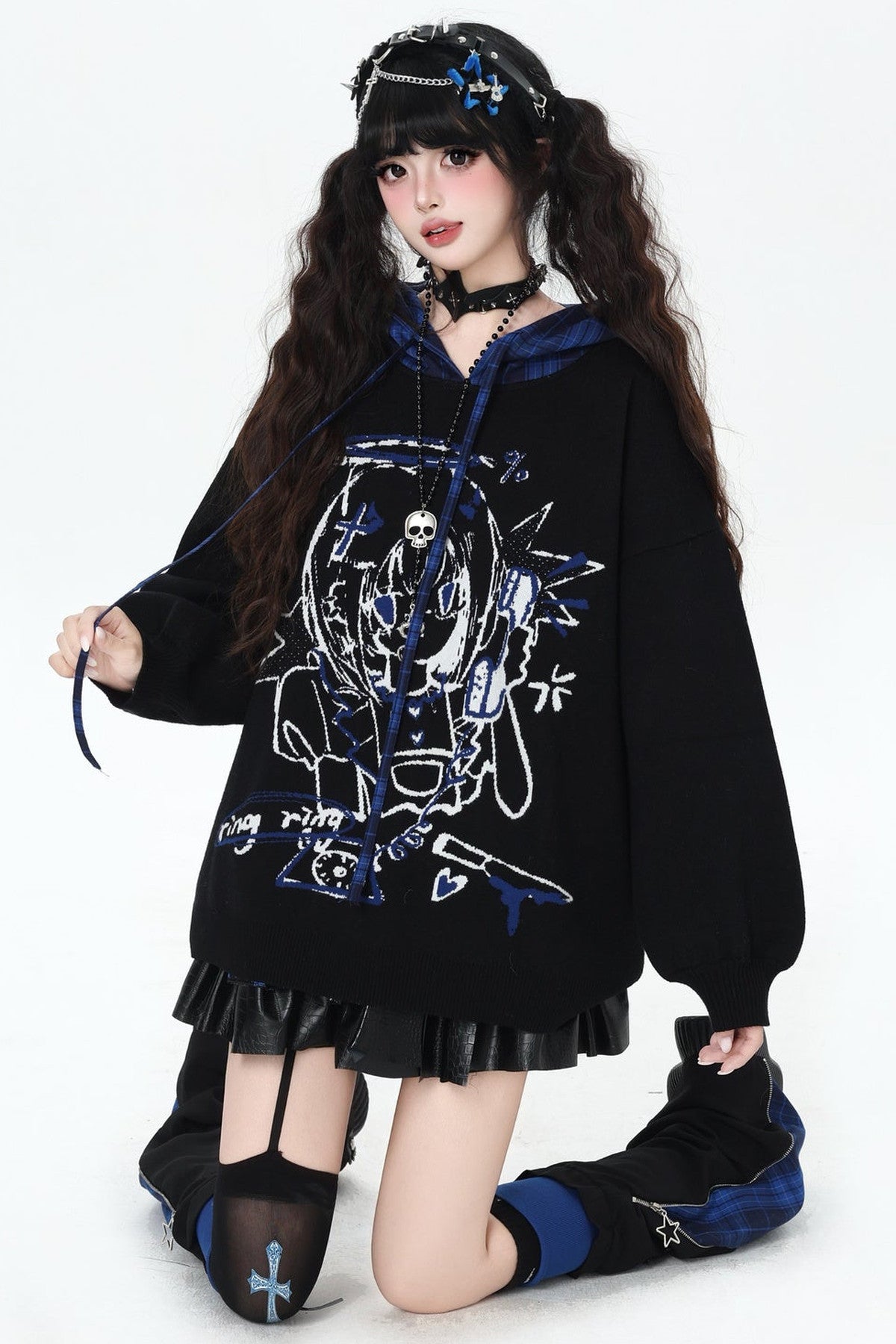 Punk-Puppen-Oversize-Hoodie