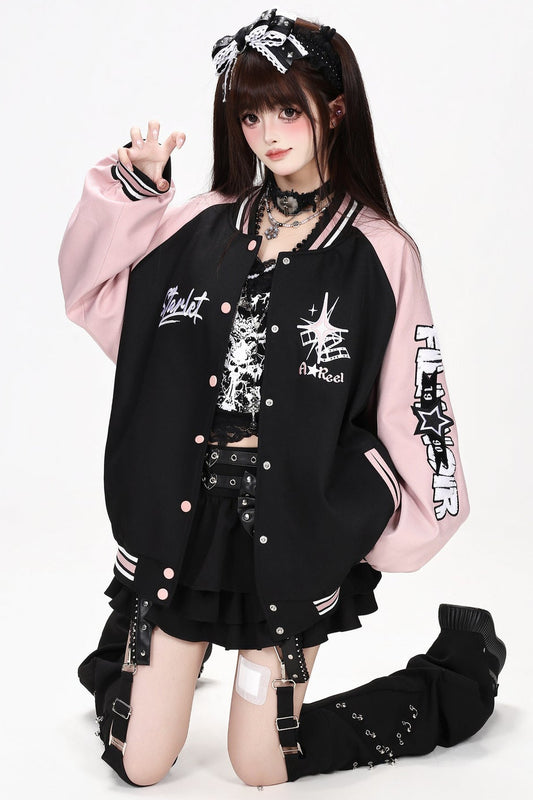 Retro Embroidered Varsity Jacket