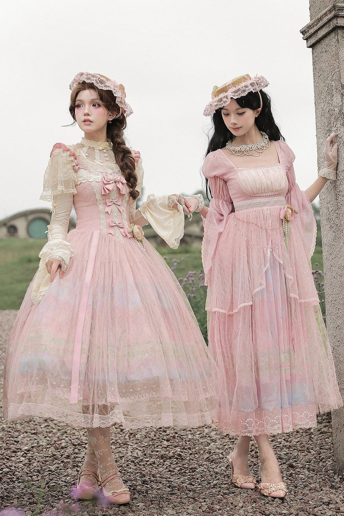 Ölgemälde-Lolita-JSK-Set mit hoher Taille