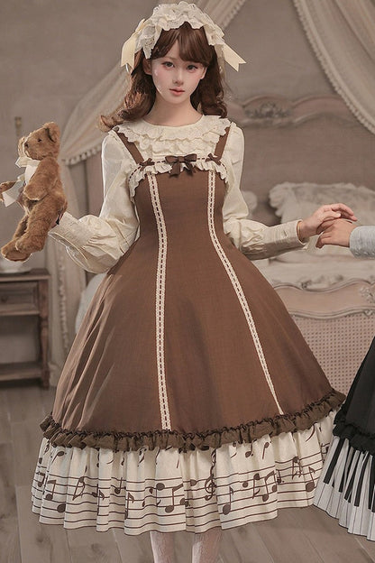 Bedrucktes Rüschenkleid- und Hemd-Set