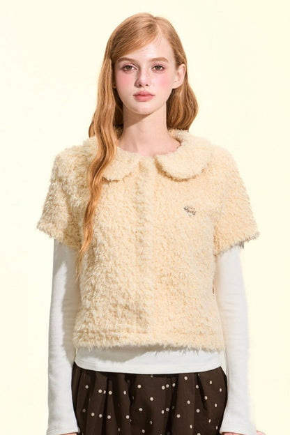 Teddy Doll Collar Short-Sleeved Vest