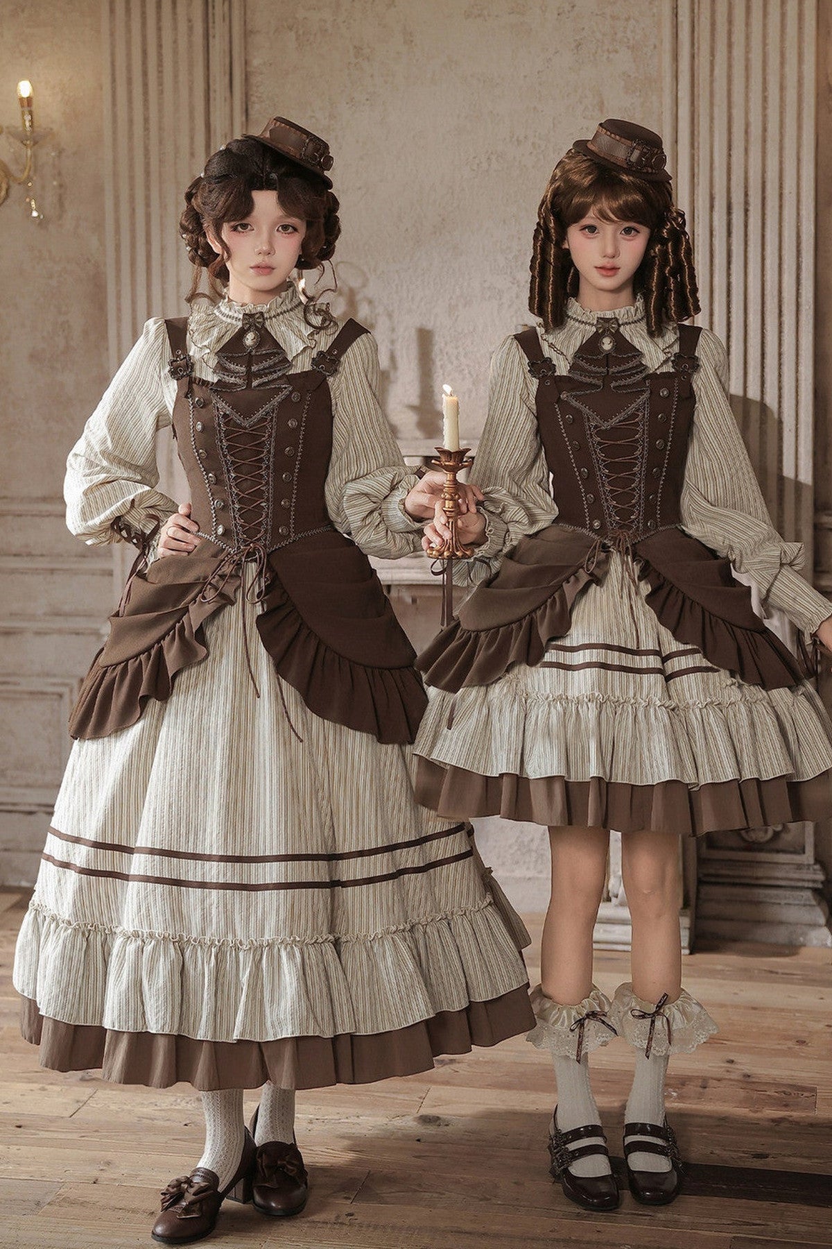 Gerüschtes Two-Way-Kleid mit Accessoire-Set