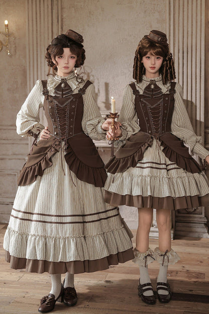 Gerüschtes Two-Way-Kleid mit Accessoire-Set