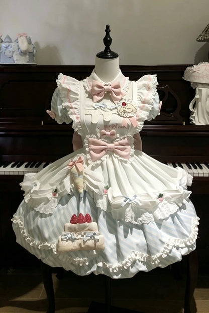 Ensemble robe Lolita à fleurs et chien