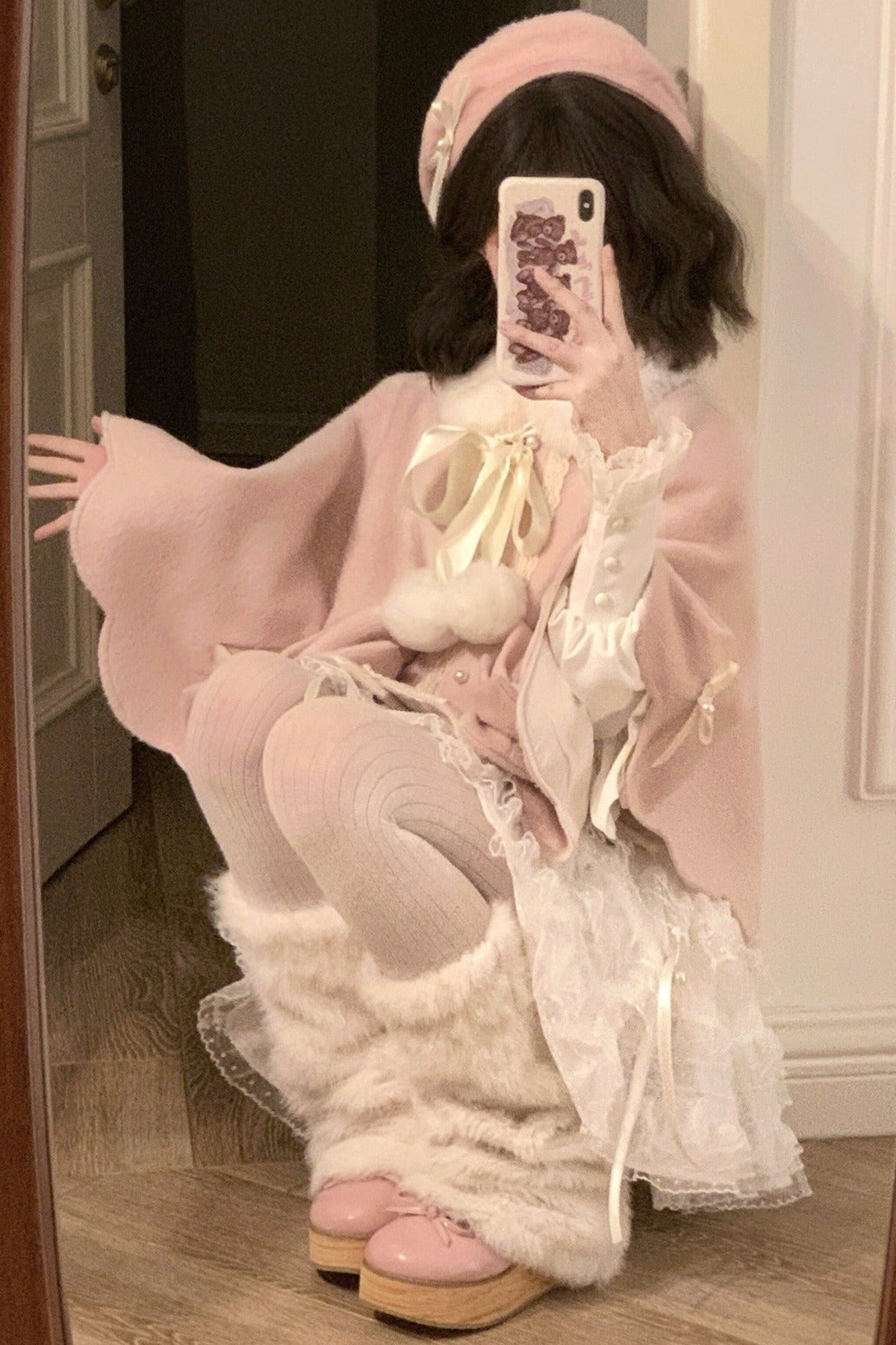 Fluffy Bow Cape and Skirt Set-Up
