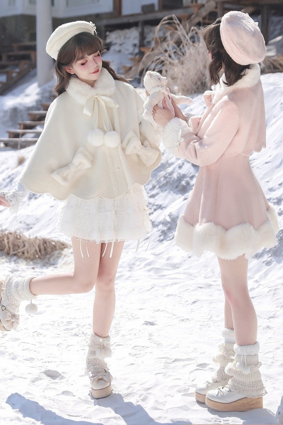 Fluffy Bow Cape and Skirt Set-Up