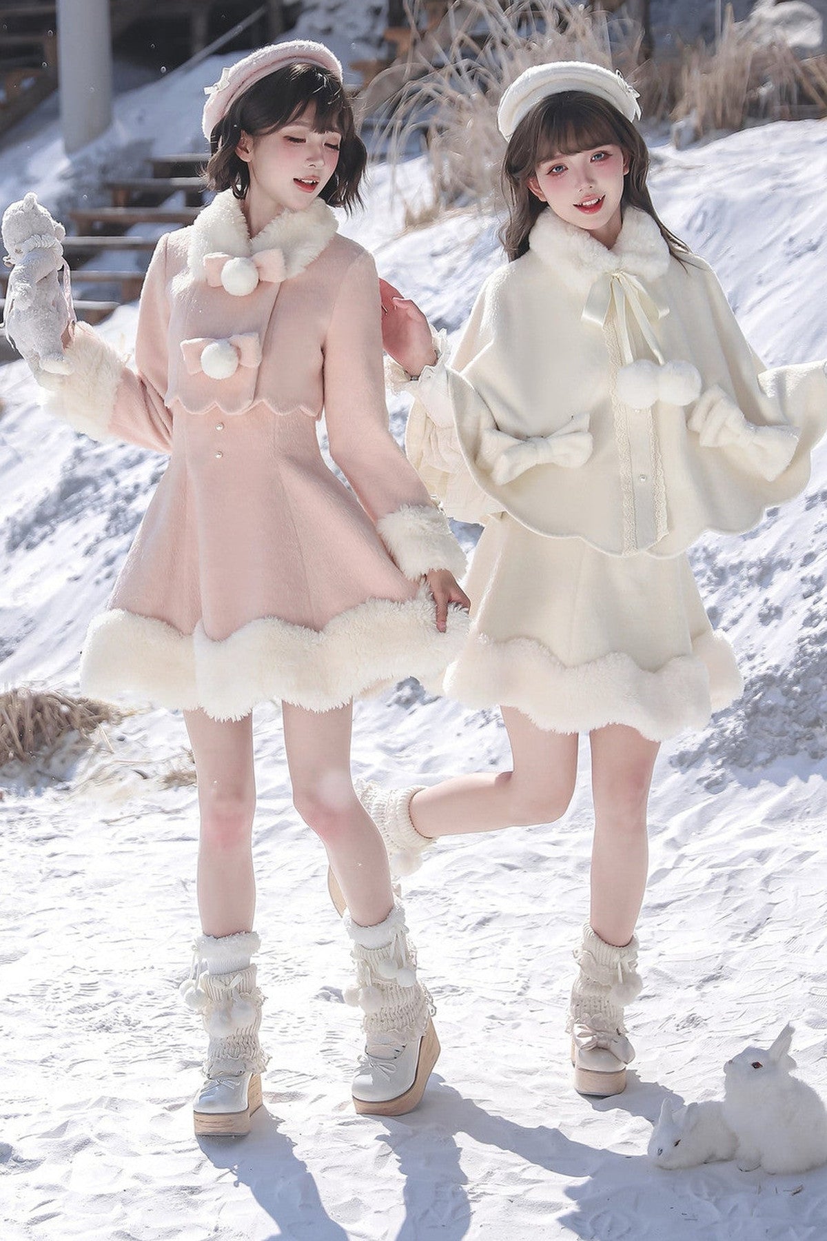 Fluffy Bow Cape and Skirt Set-Up