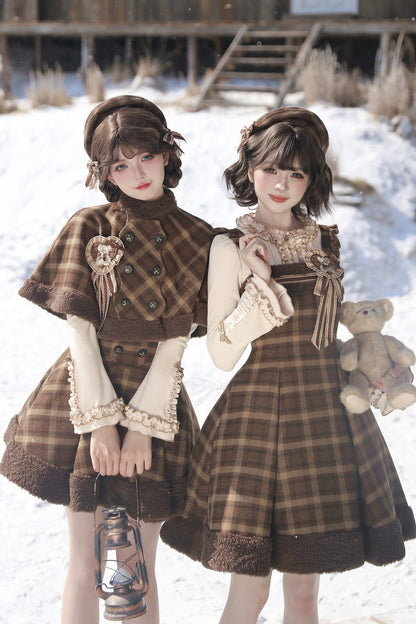Cape Sweater Dress Skirt Set-Up