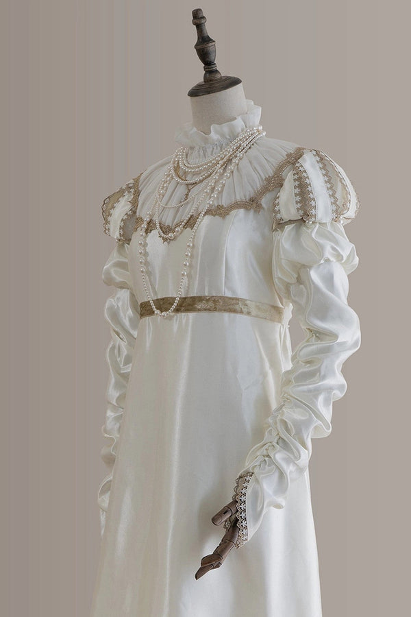 High Neck Long Sleeve Empire Dress