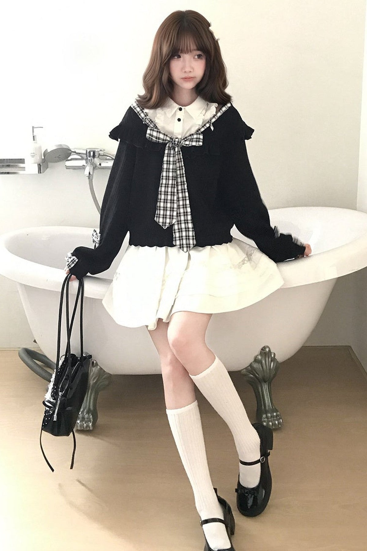 Tie Knit Sweater and Skirt Set
