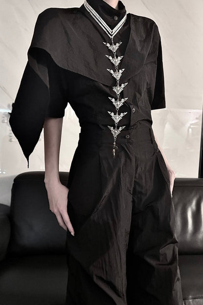 Fifth-Generation Top and Pleated Wide-Leg Pants Set