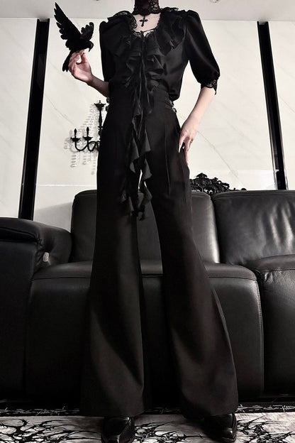 High-Waisted Slightly Flared Dress Pants