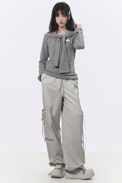 Three-Color Shawl Long-Sleeve