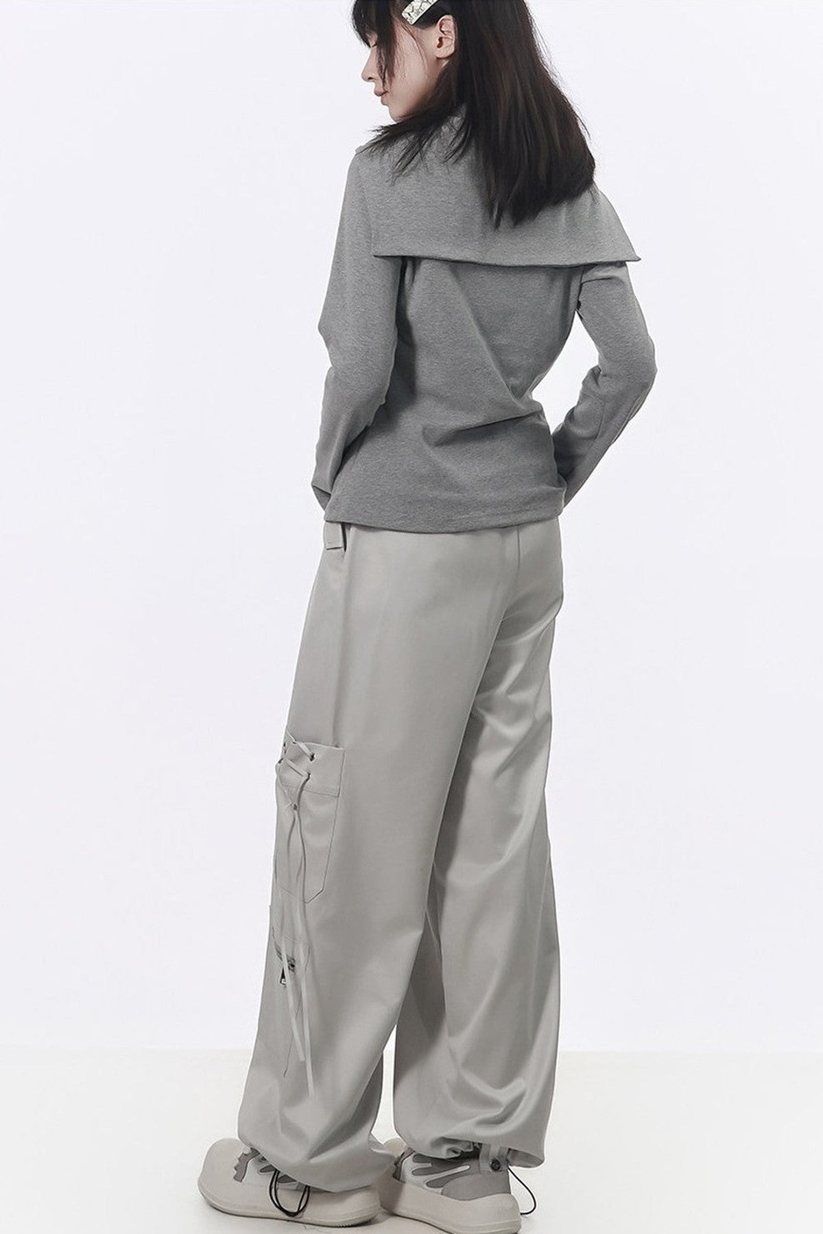 Strapped Wide-Leg Cargo Pants