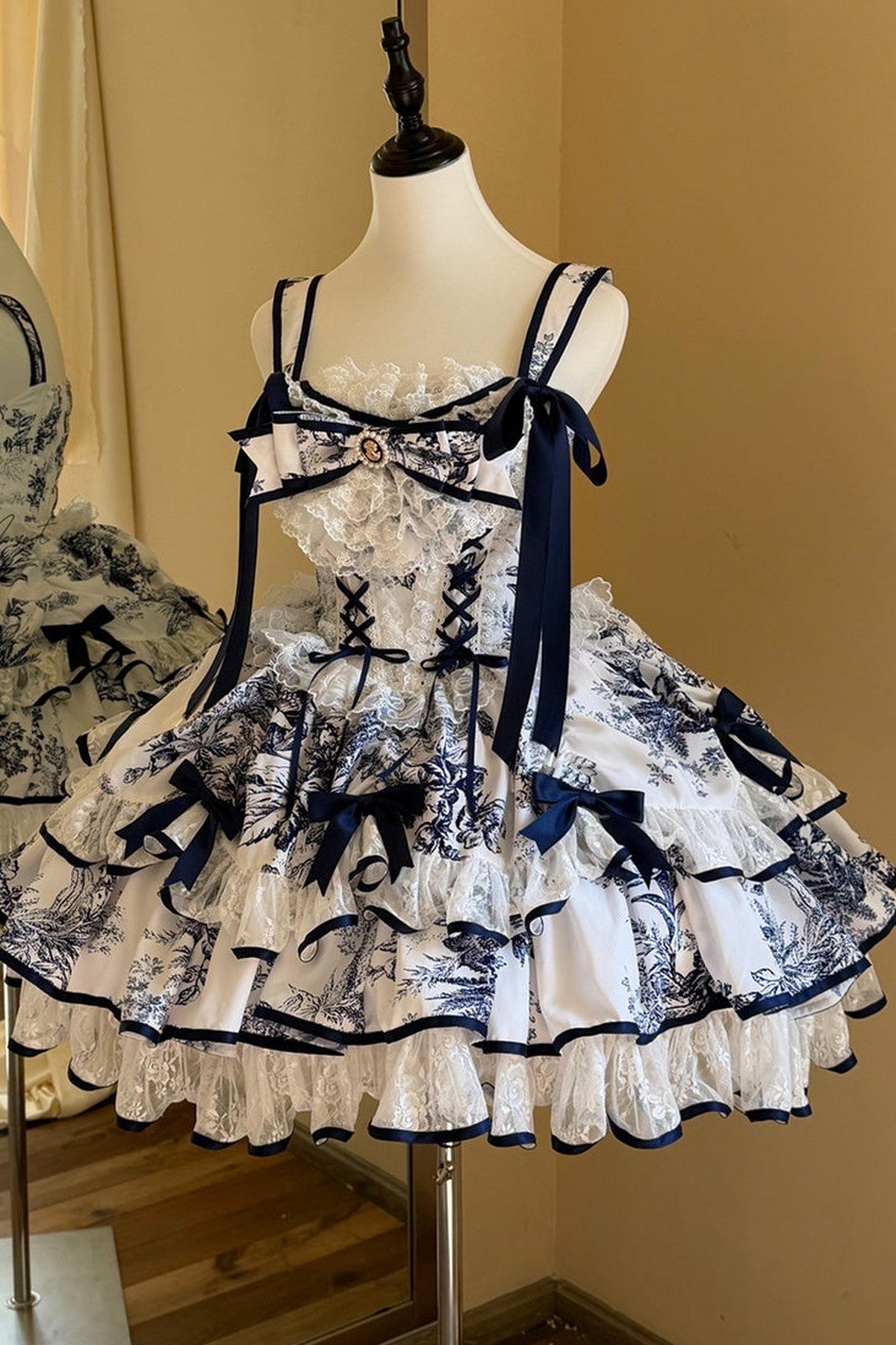 Blue Porcelain Floral Dress Set
