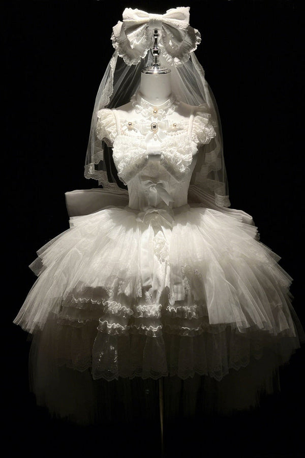 Black & White Angel Bridal Dress