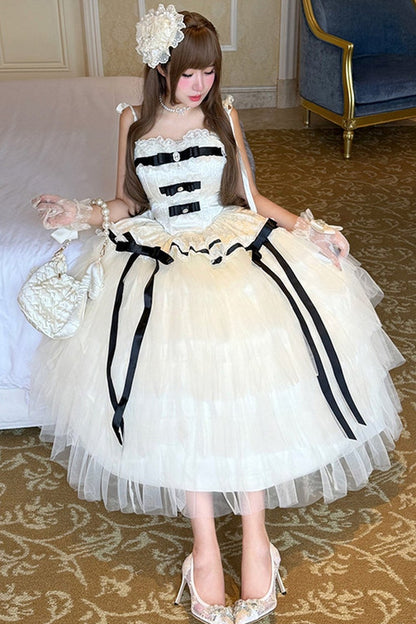 Elegant Ribbon Princess Long Dress