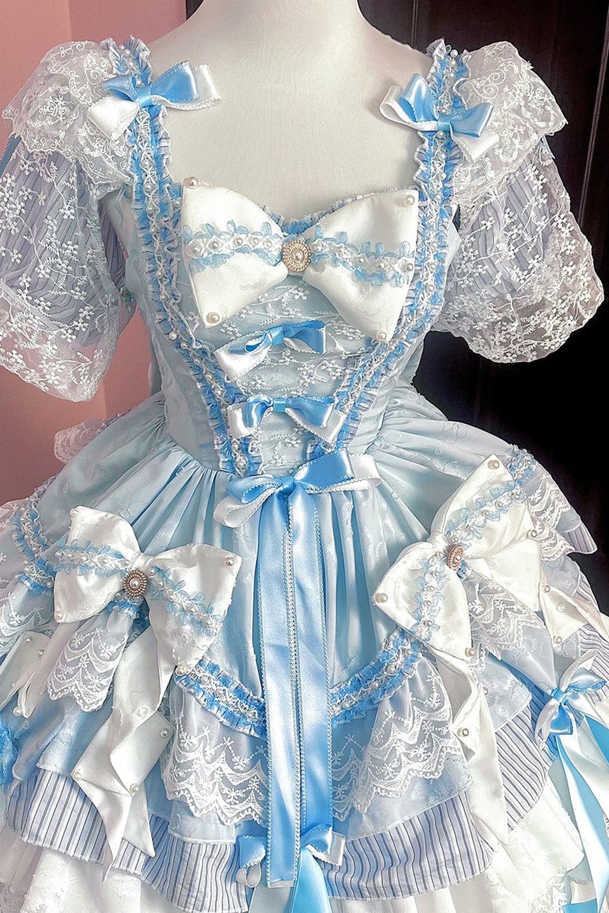 Ensemble robe Lolita en dentelle glaçage sel marin