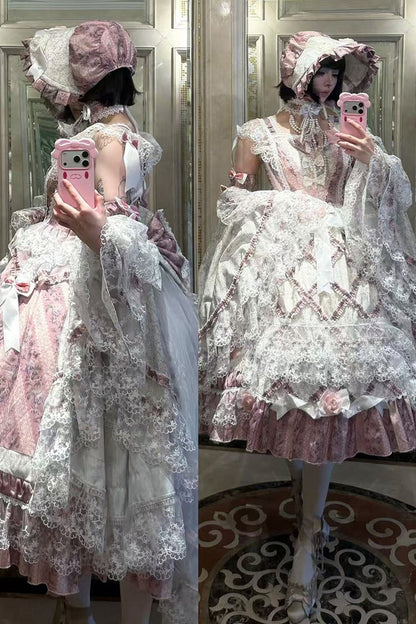 Detachable Sleeve Floral Lolita Dress Set