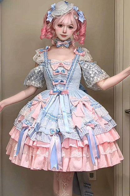 Ensemble robe Lolita en dentelle glaçage sel marin