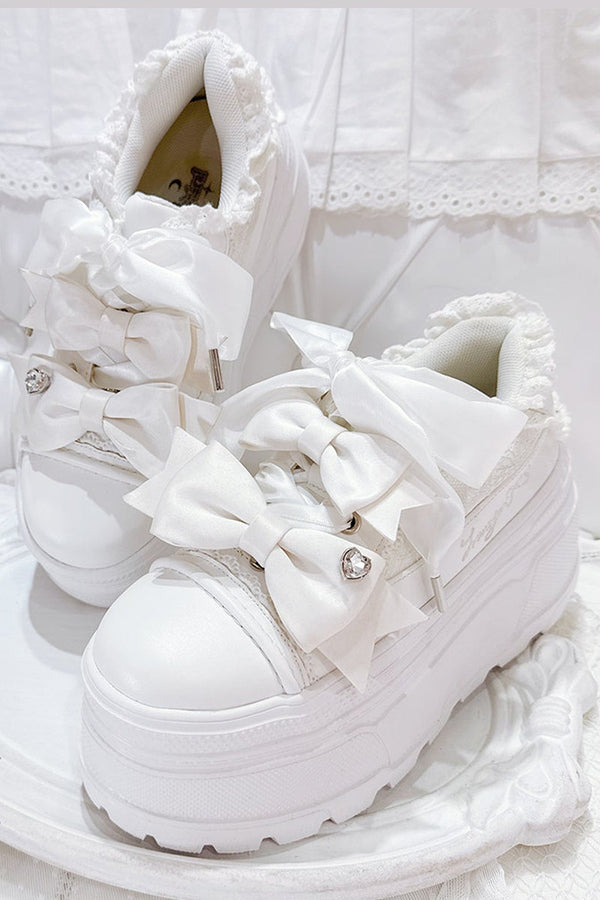 Lace-Up Bow Platform Shoes