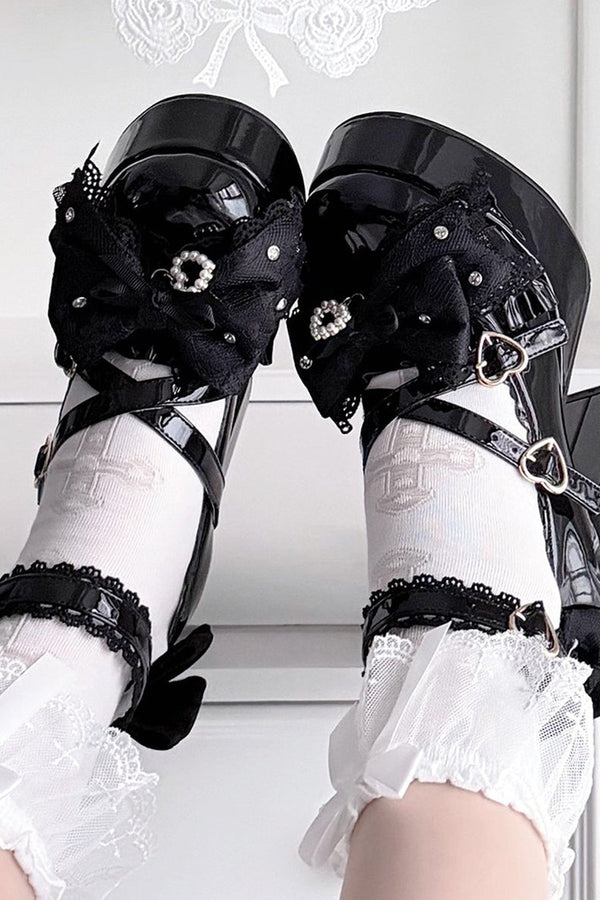 Lace-Up Bow-Knot High Heels
