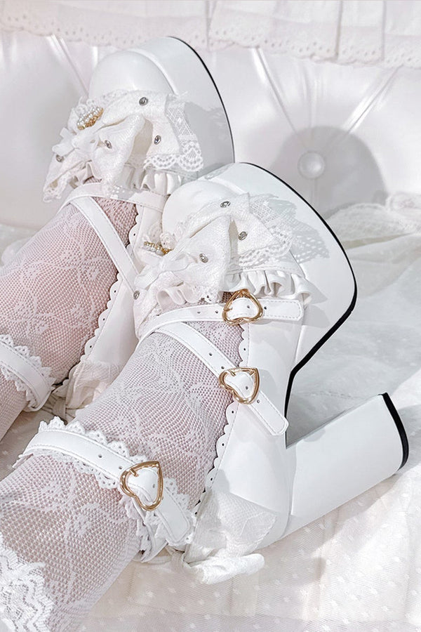Lace-Up Bow-Knot High Heels