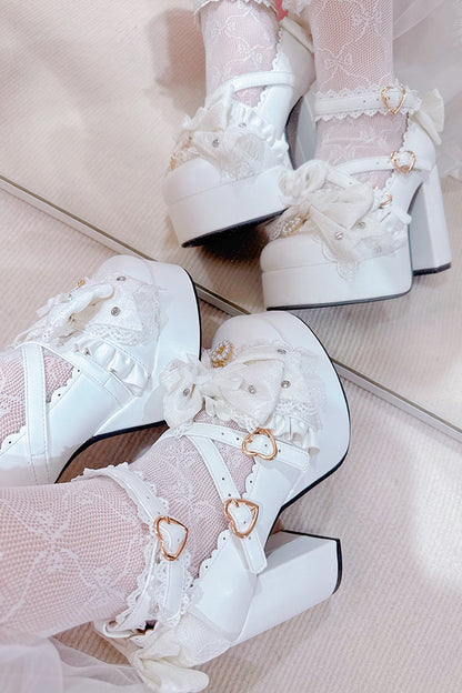 Lace-Up Bow-Knot High Heels