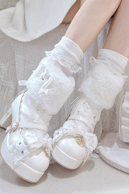Bow Furry High-Heel Boots