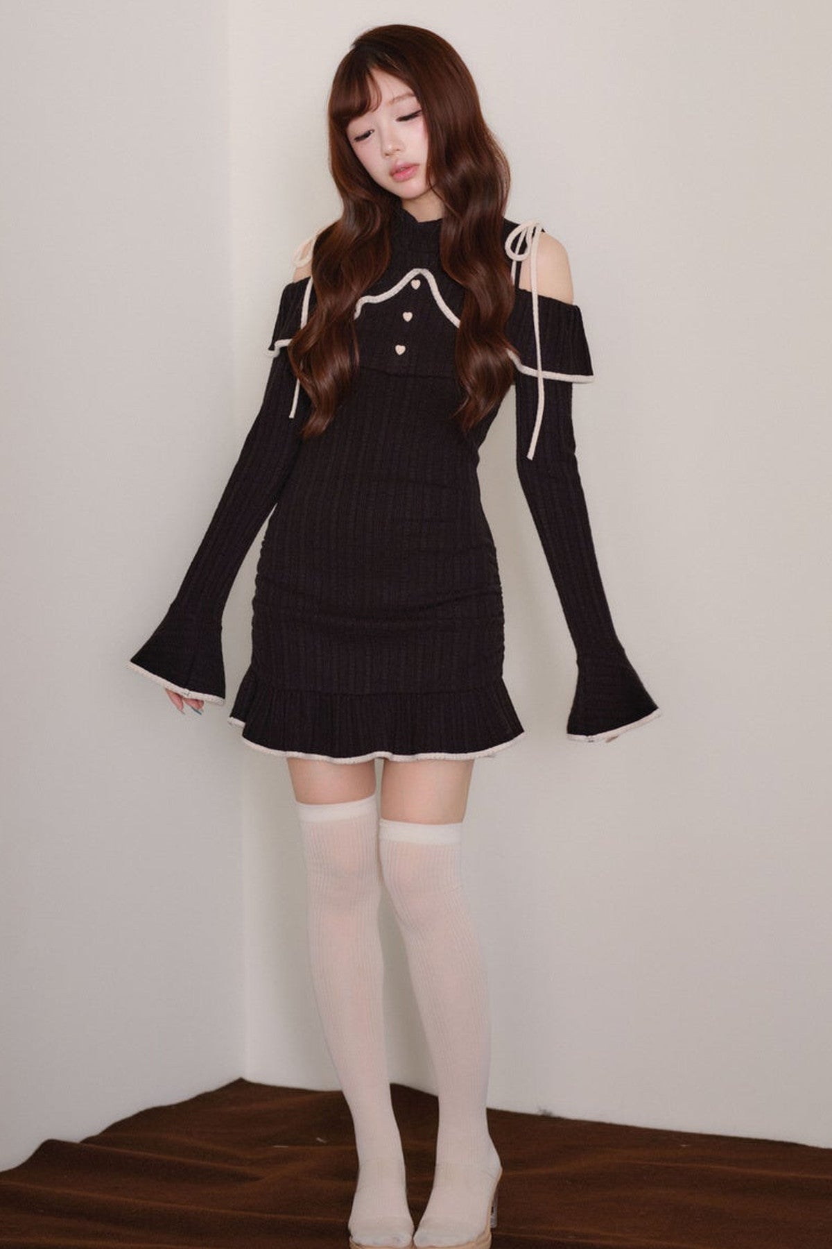 Set con abito gilet in maglia e top