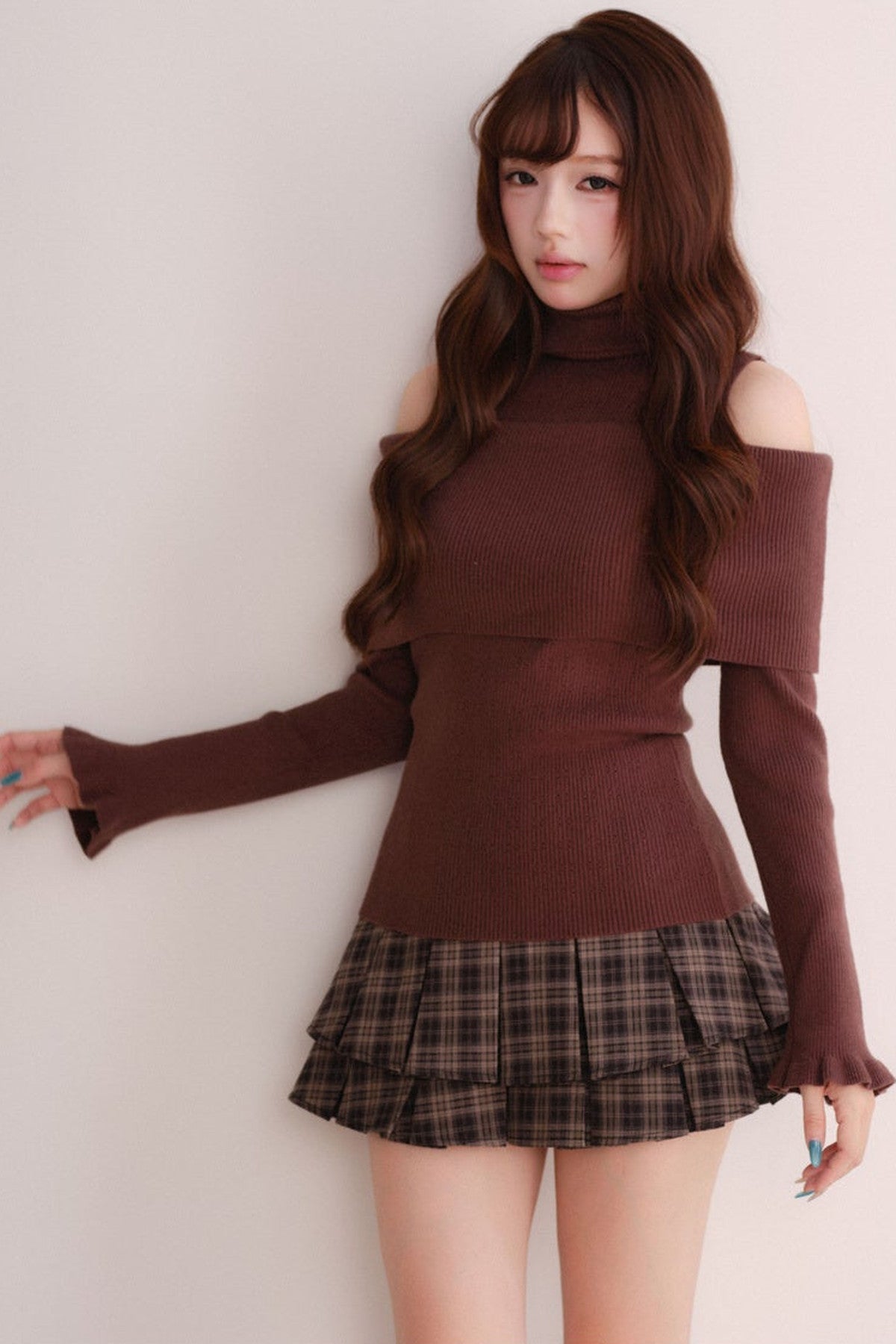 Off-Shoulder Shawl Pullover Sweater