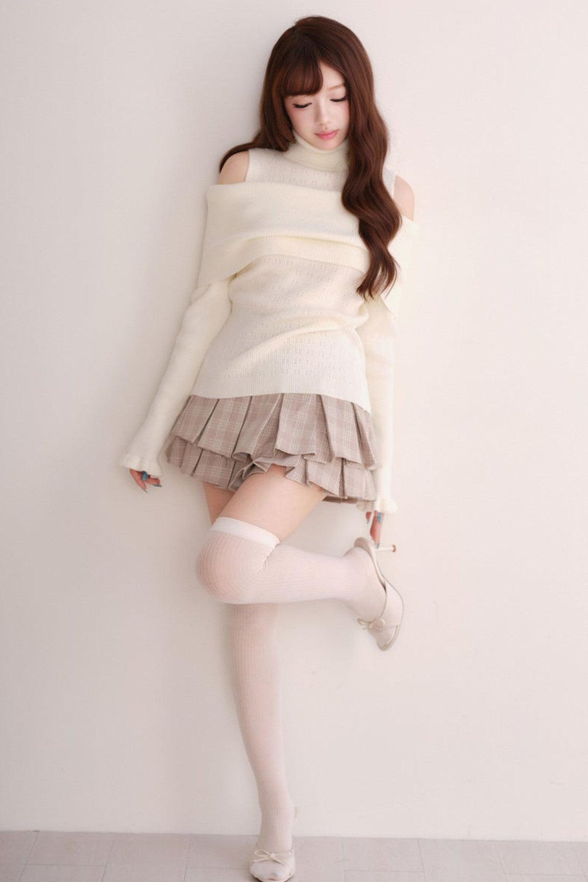 Off-Shoulder Shawl Pullover Sweater