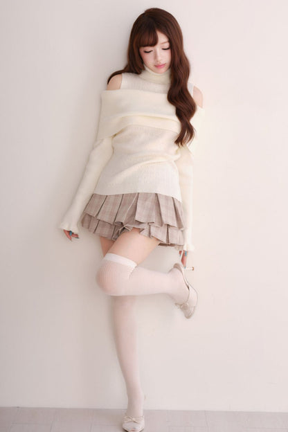 Off-Shoulder Shawl Pullover Sweater