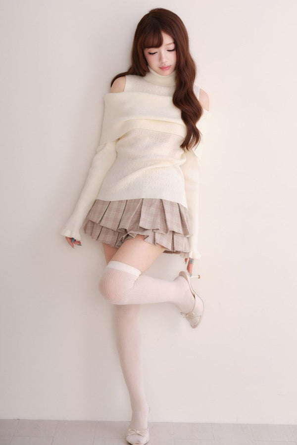 Off-Shoulder Shawl Pullover Sweater