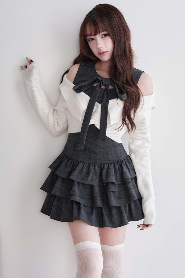 Multi-Layered Knit Top and Dress Set