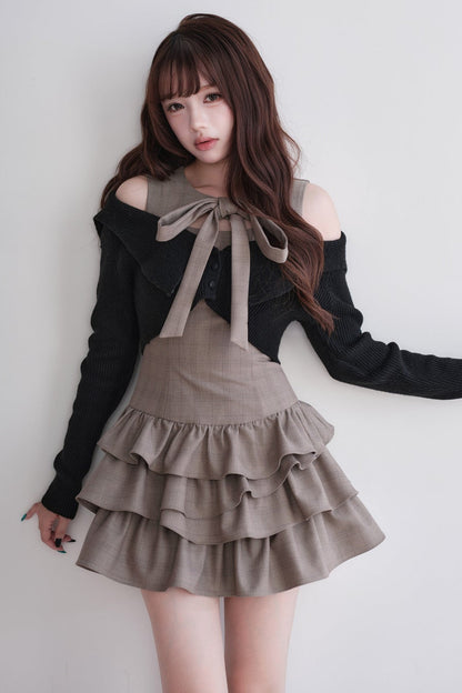 Multi-Layered Knit Top and Dress Set