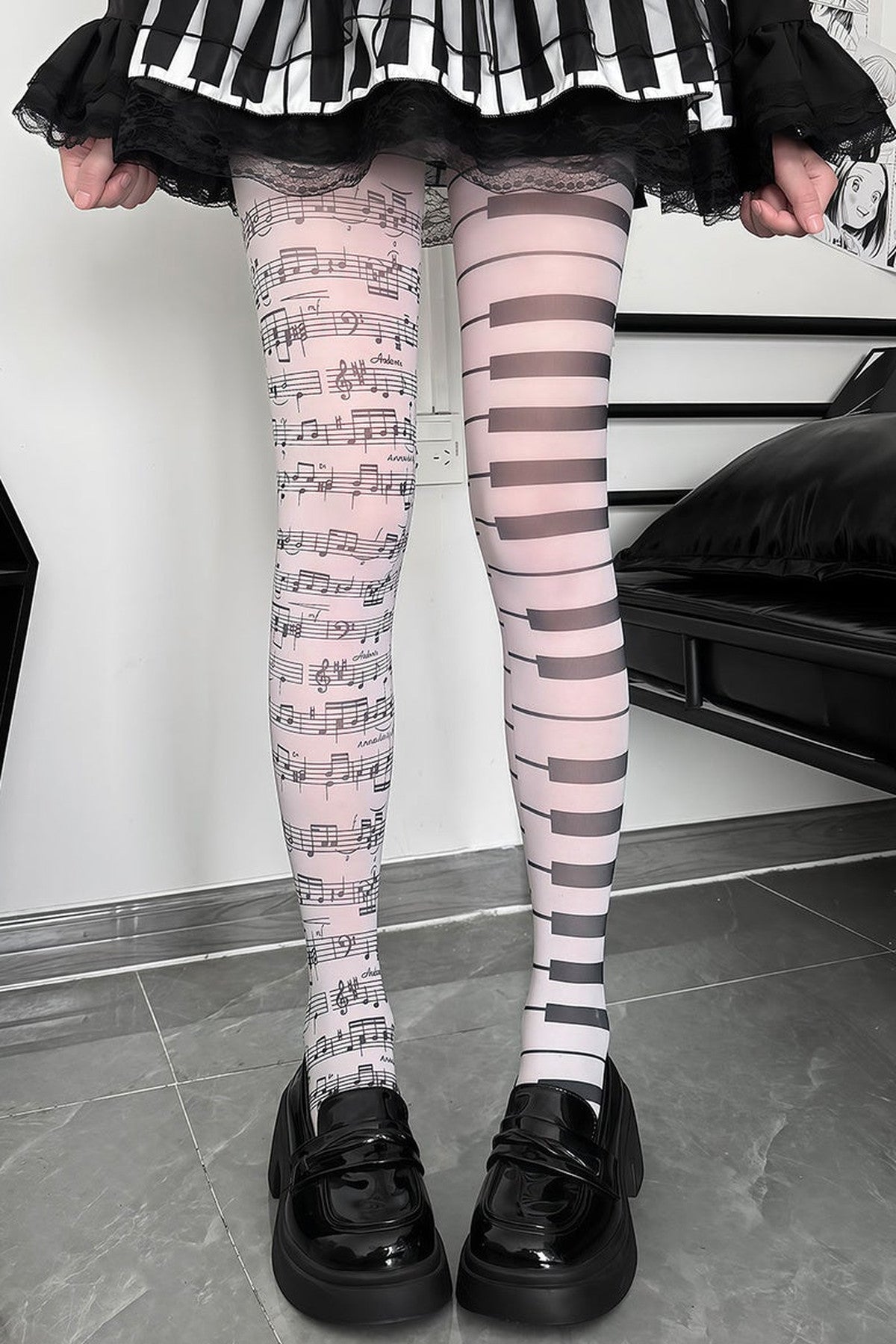 Punk Rock Musical Note Tights