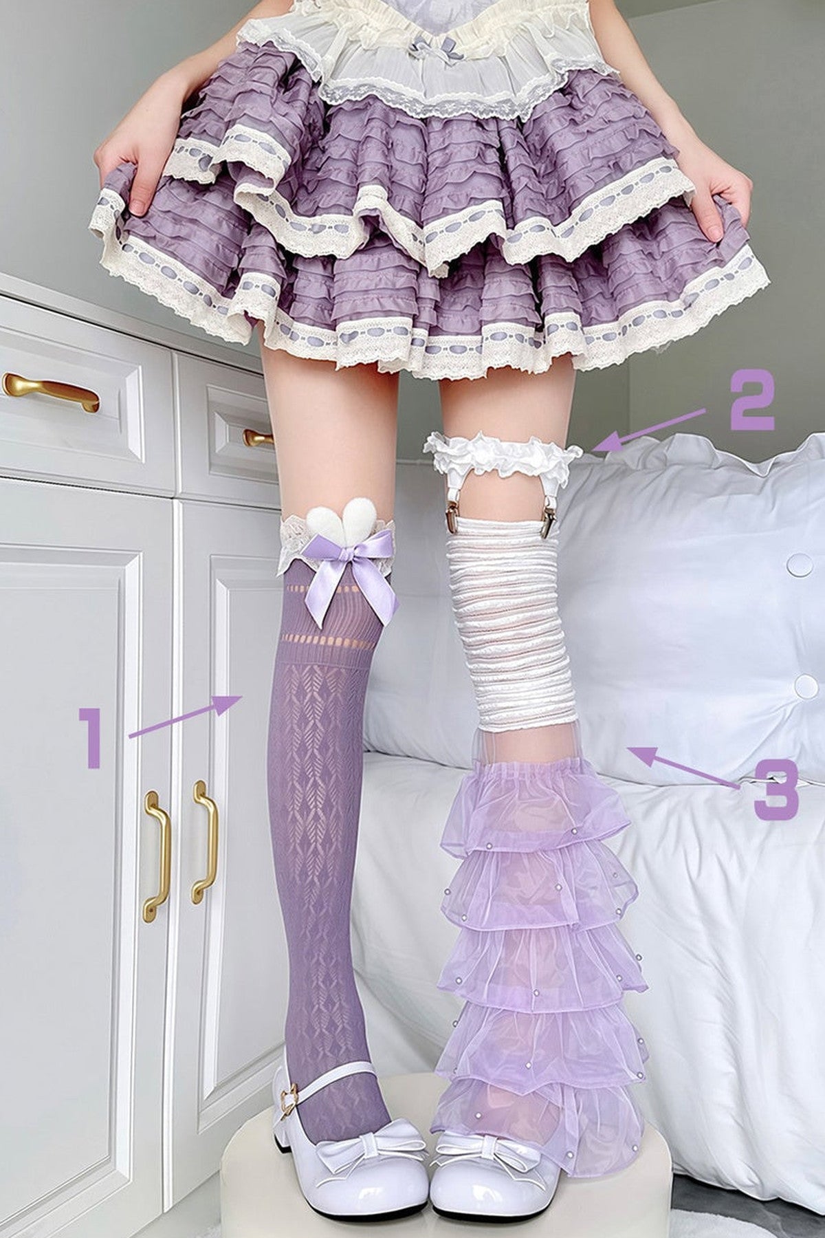 Bunny Ear Bowknot Socks