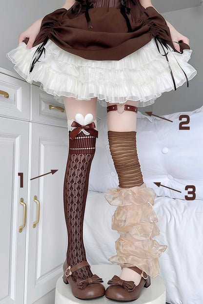 Bunny Ear Bowknot Socks