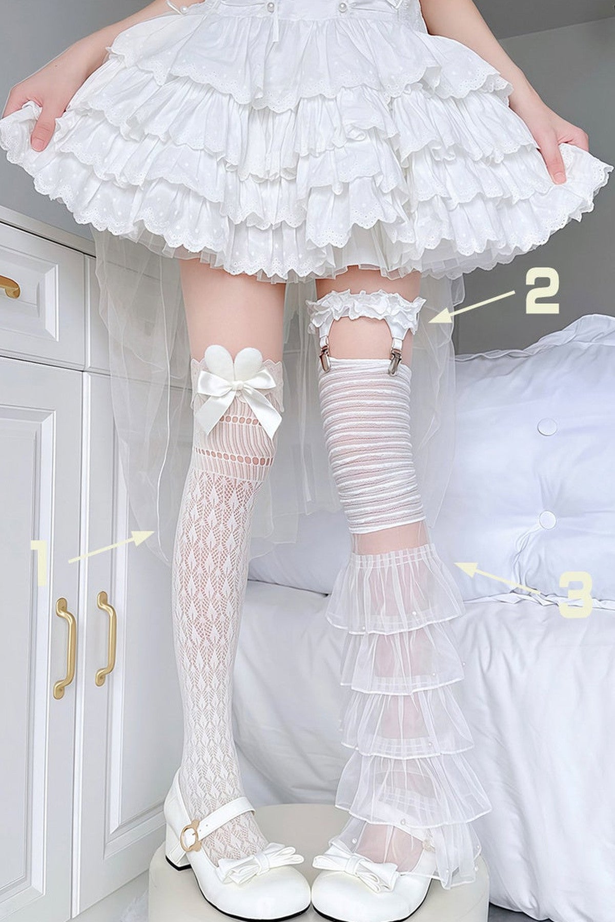 Bunny Ear Bowknot Socks