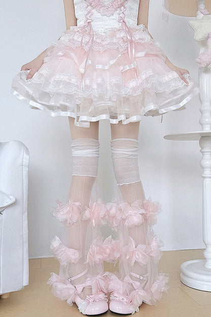 Floral Slouchy Tulle Sock Covers