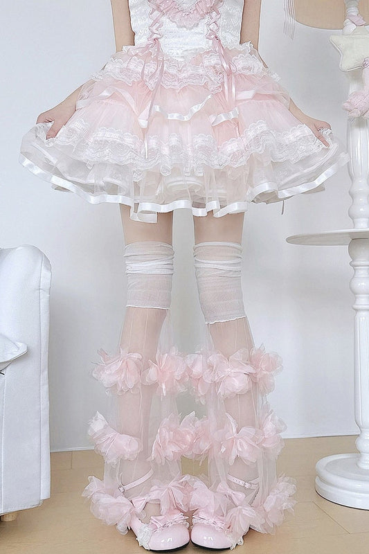 Floral Slouchy Tulle Sock Covers