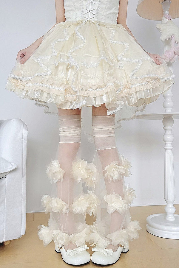 Floral Slouchy Tulle Sock Covers