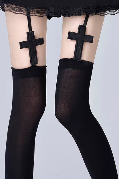 Lace Cross Garter Leg Warmers