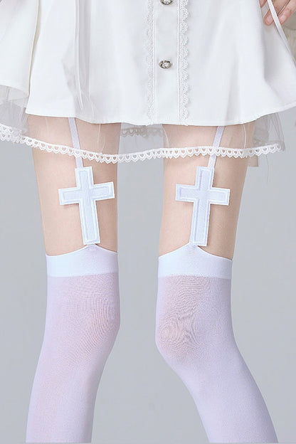 Lace Cross Garter Leg Warmers