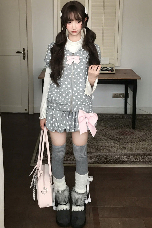 Strawberry Zip Hoodie and Shorts Set