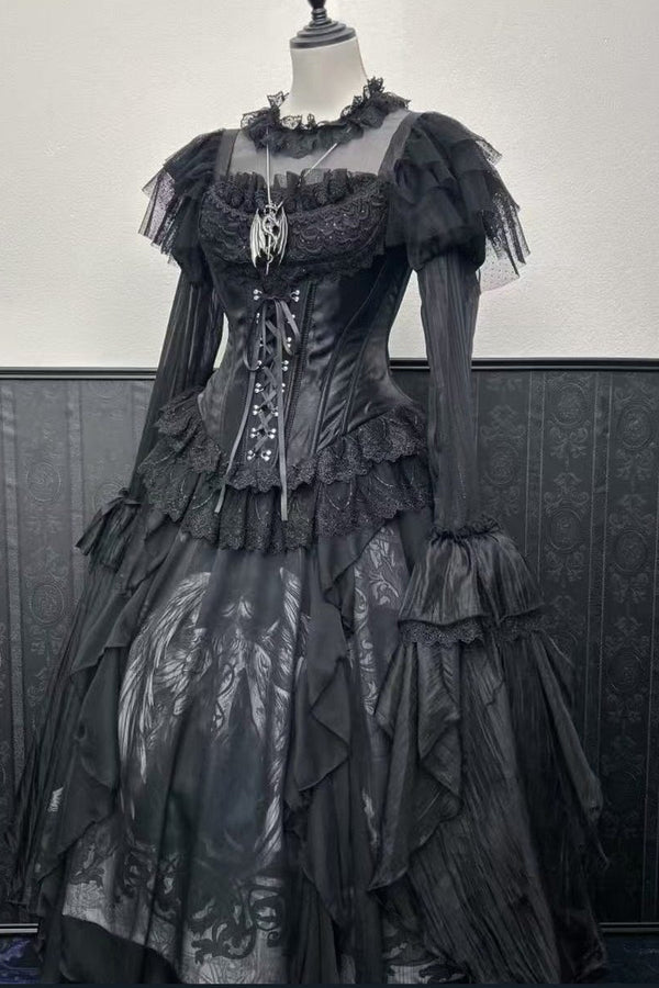 Original Lolita Fishbone Corset Slimming Two-Piece Set