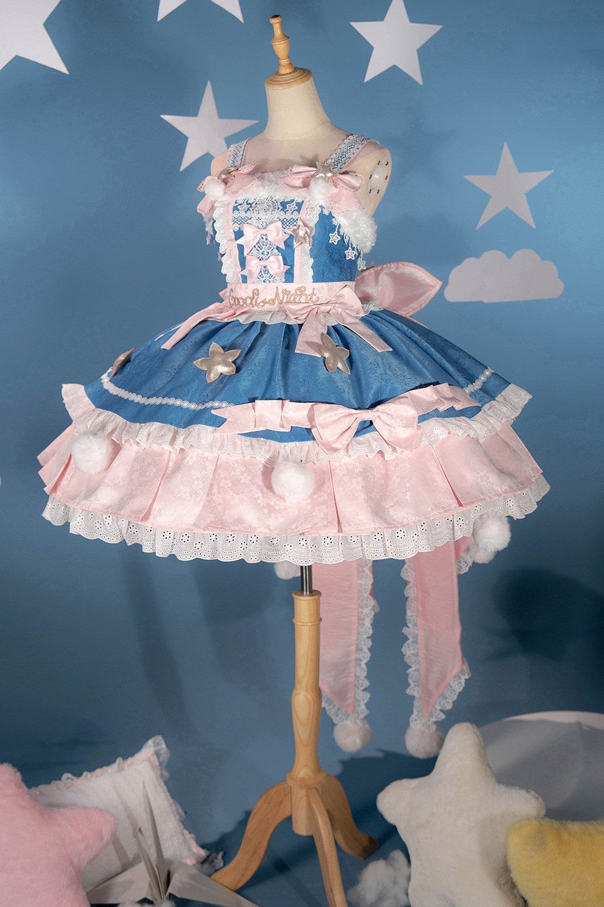 Completo da abito Lolita rosa «Good Morning»