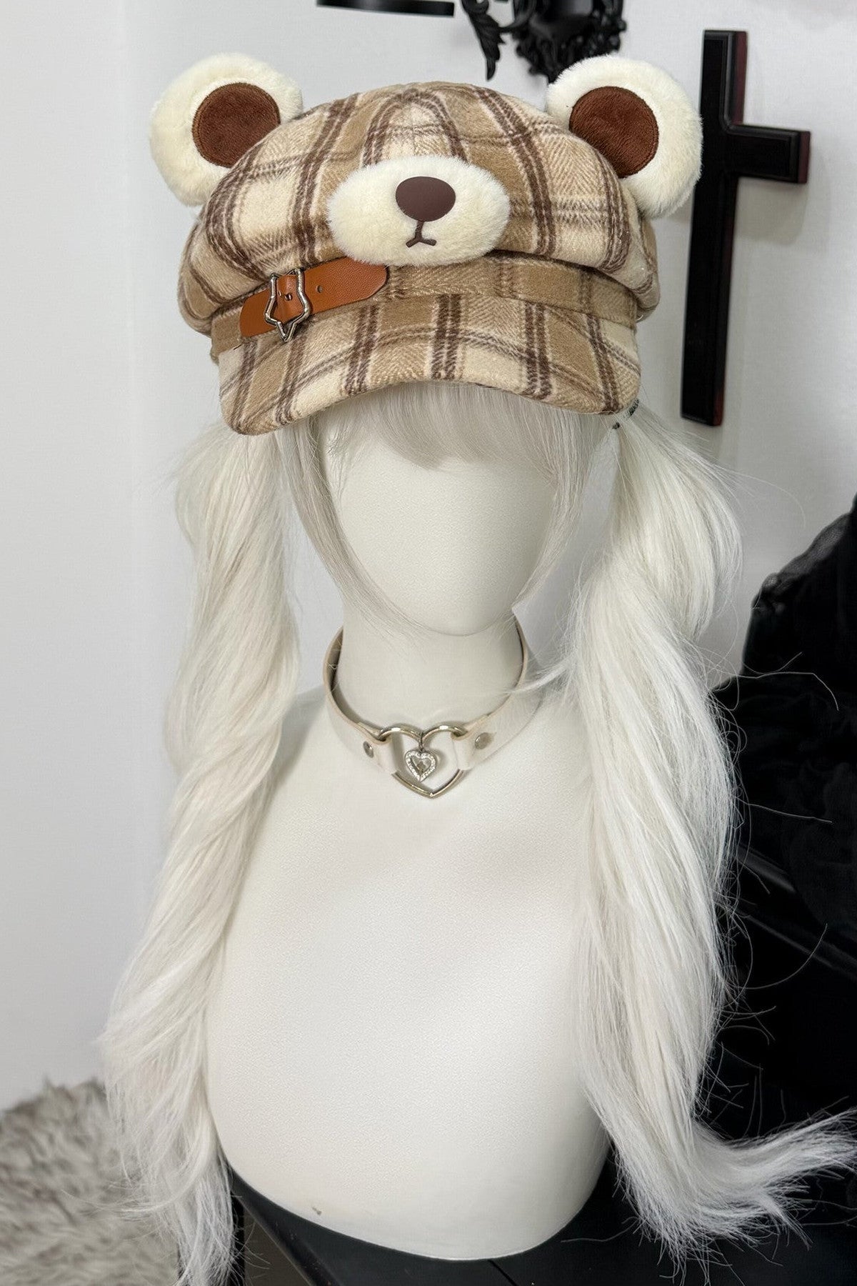 Bear Plaid Newsboy Hat